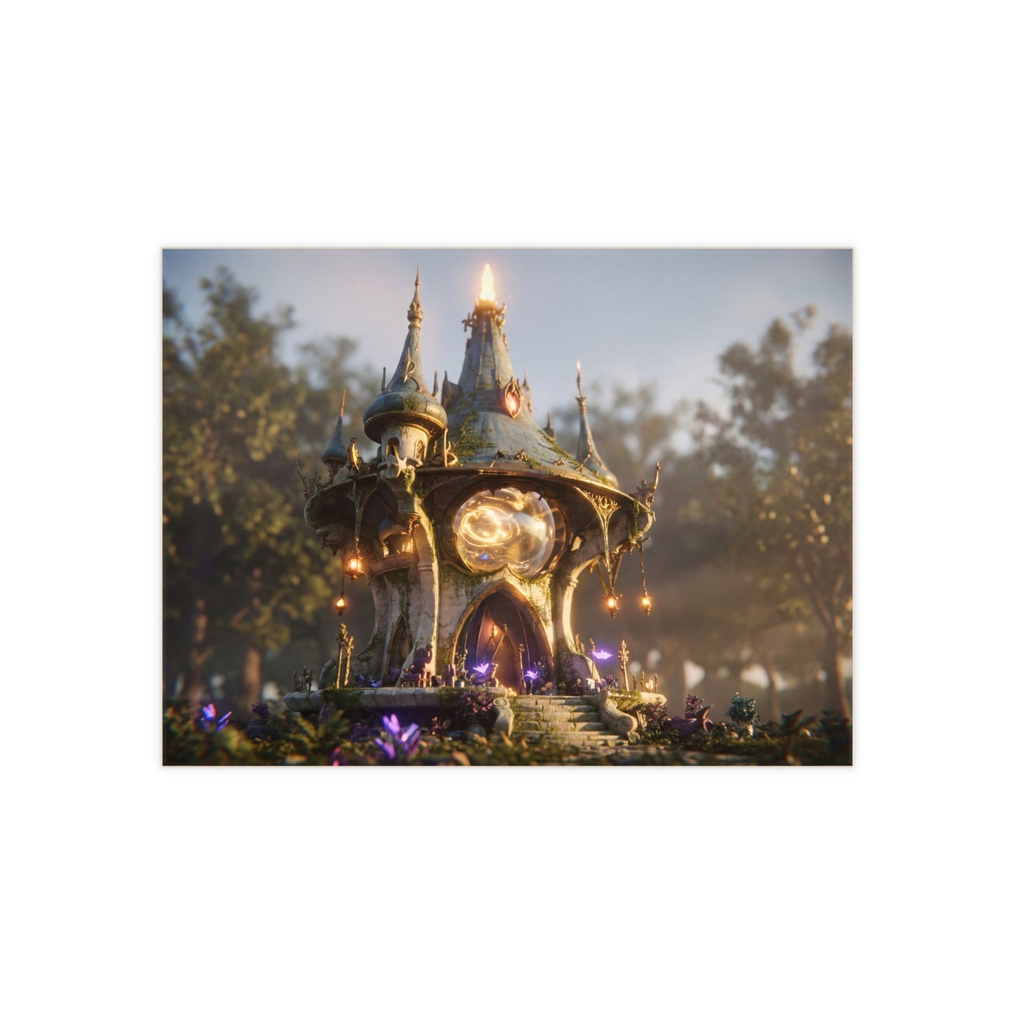 Whispering Witch’s Observatory Ceramic Photo Tile – Twilight’s Ancient Portal
