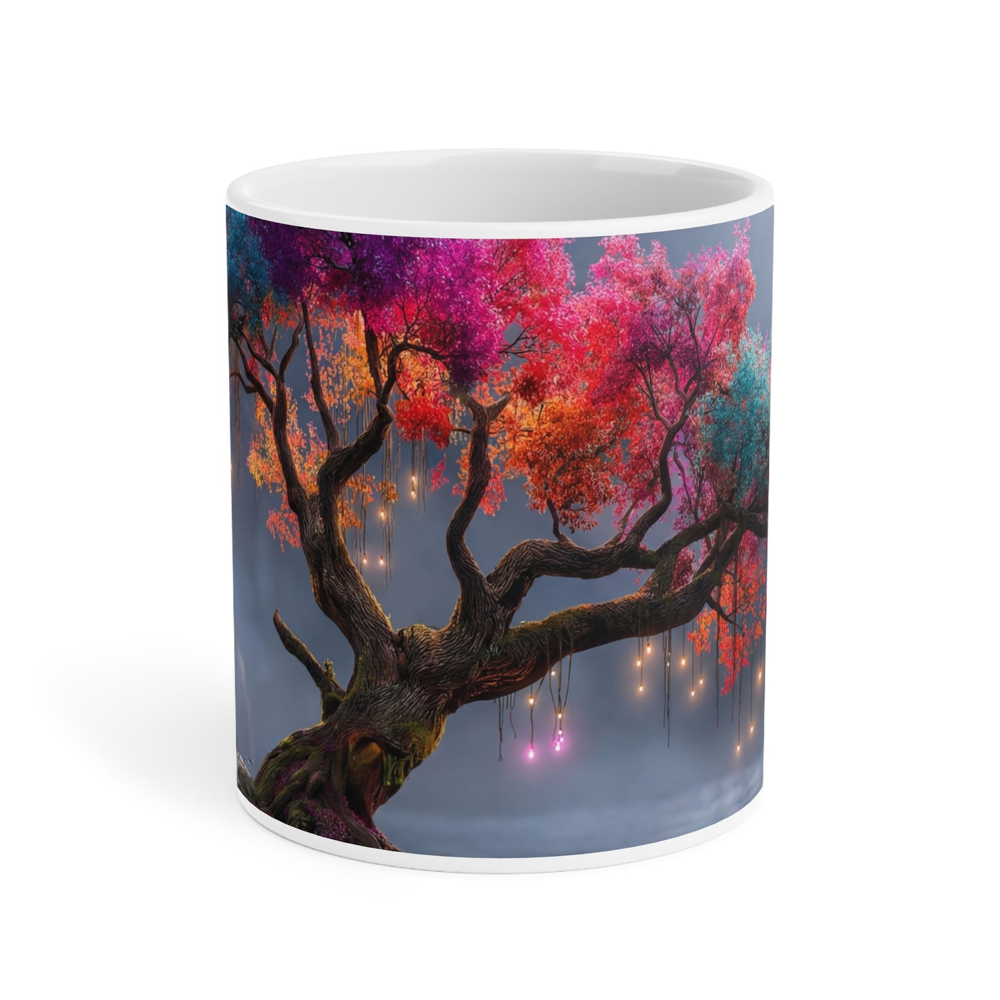 Chromatic Dream Tree Ceramic Mugs (11oz\15oz\20oz) – Moonlit Spectrum Sentinel