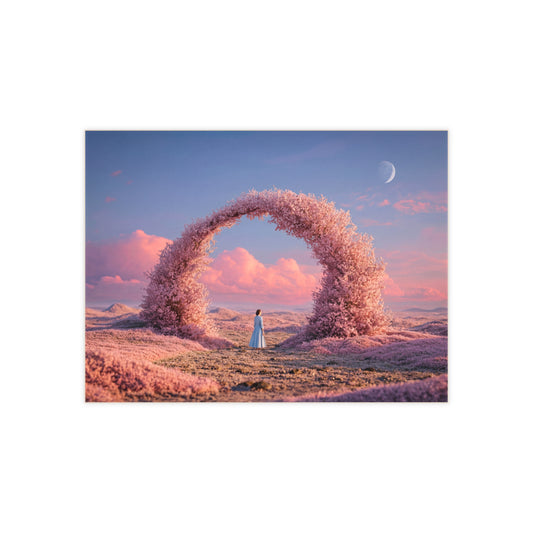 Cherry Blossom Portal Ceramic Photo Tile – A Whisper of Twilight