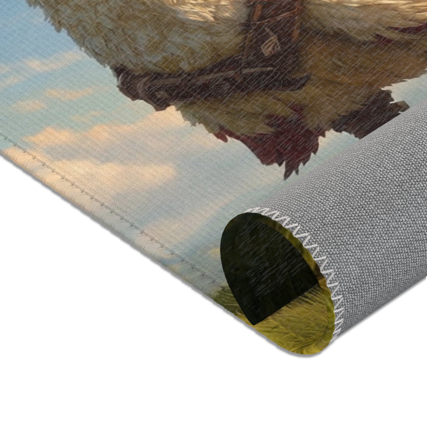 Skybound Falcon Riders Area Rug – Sunset Crest of the Winged Path