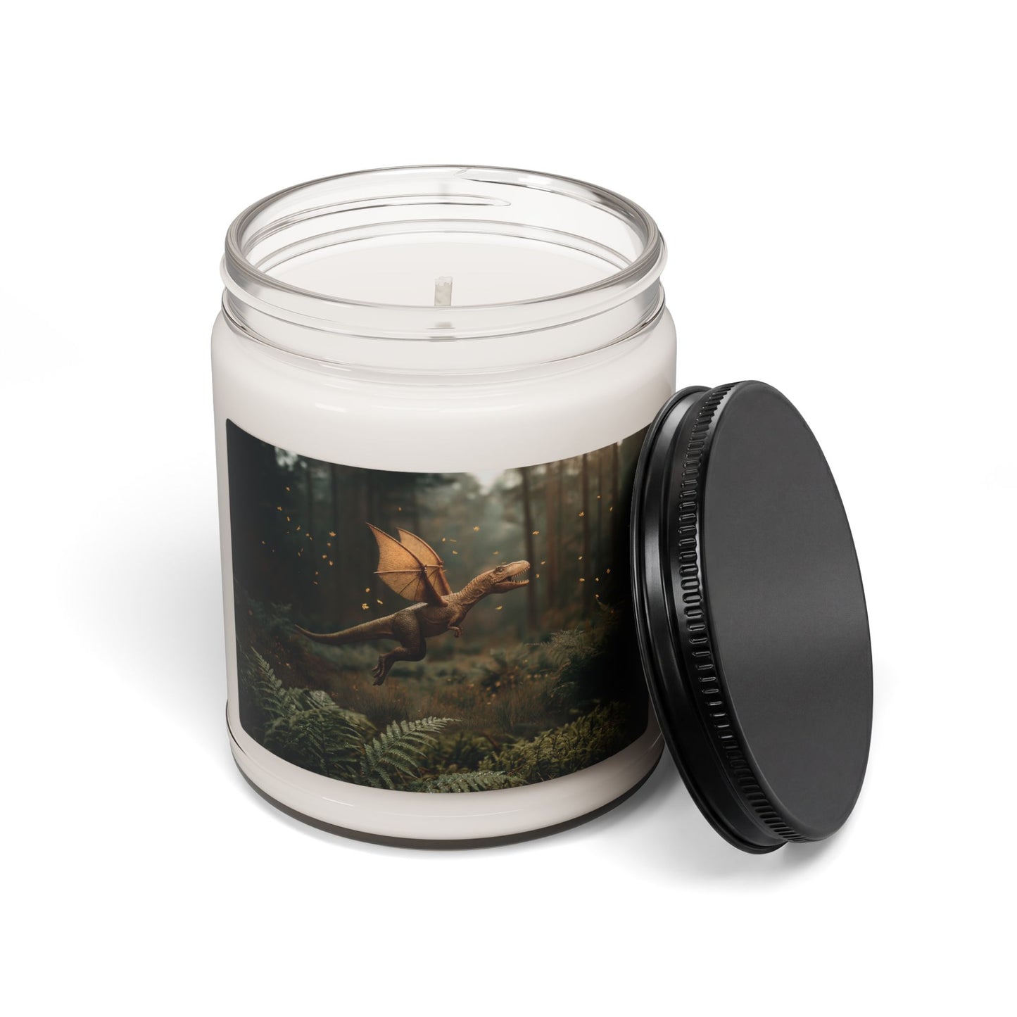 Winged Dinosaur Forest Scented Soy Candle, 9oz – Amber Glow Through Ancient Canopy