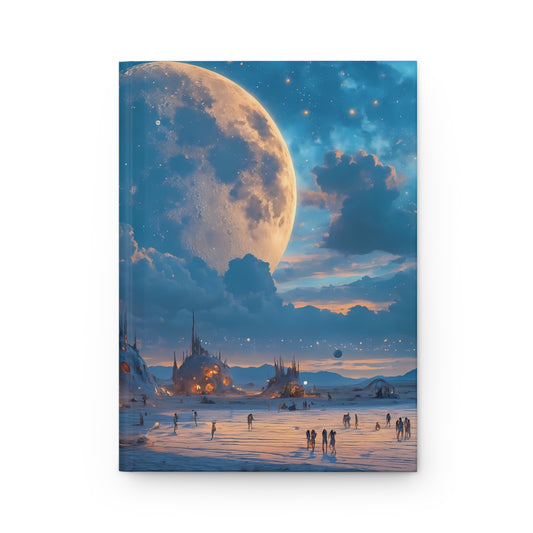 Moonlit Alien Settlement - Hardcover Journal