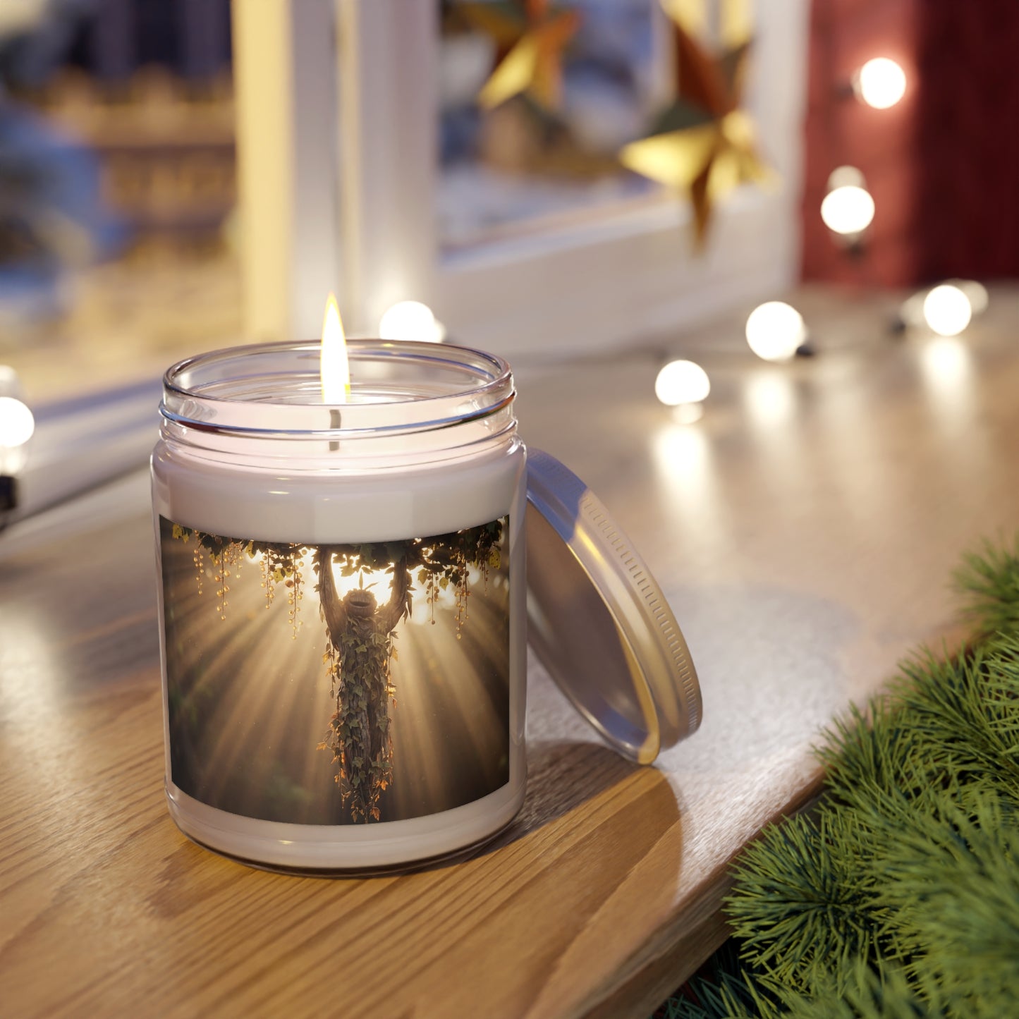 Sunbeam Guardian Tree Spirit Scented Soy Candles with White Lid, 9oz – Golden Hour Embrace
