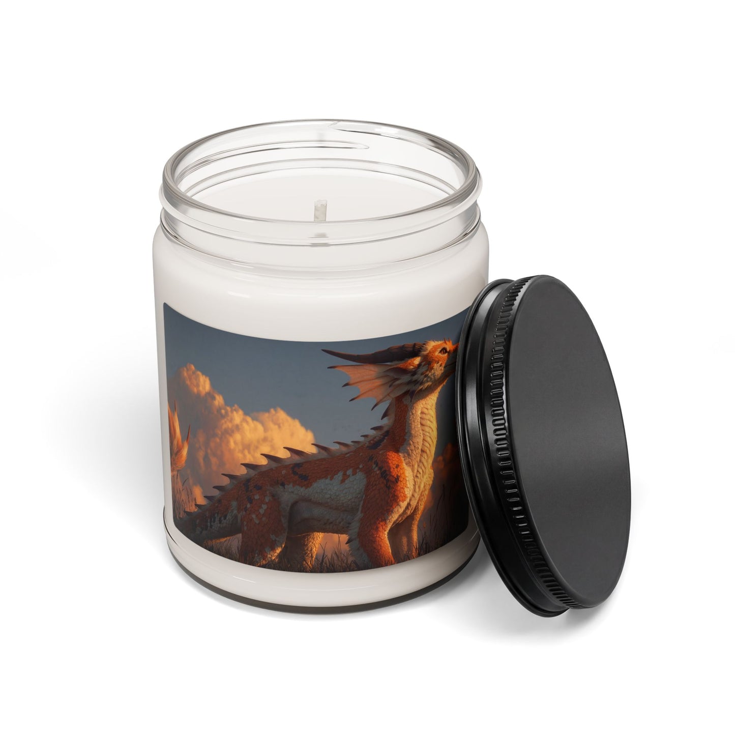 Sunset Guardian Dragon Scented Soy Candle, 9oz – Warm Ember Meadow Dreamscape