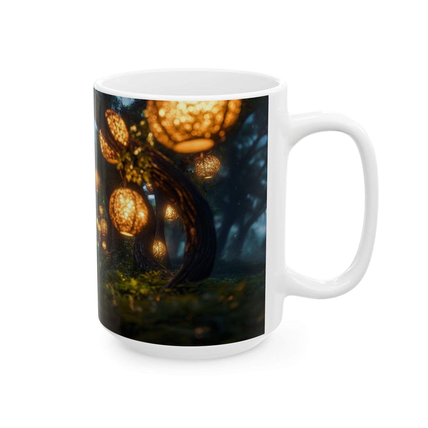 Luminary Grove Ceramic Mug – Golden Lantern Pathway