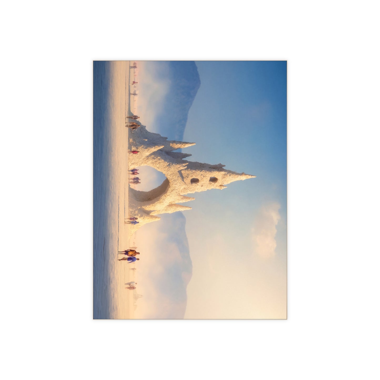 White Sands Castle Ceramic Photo Tile – Sunset Portal in the Desert