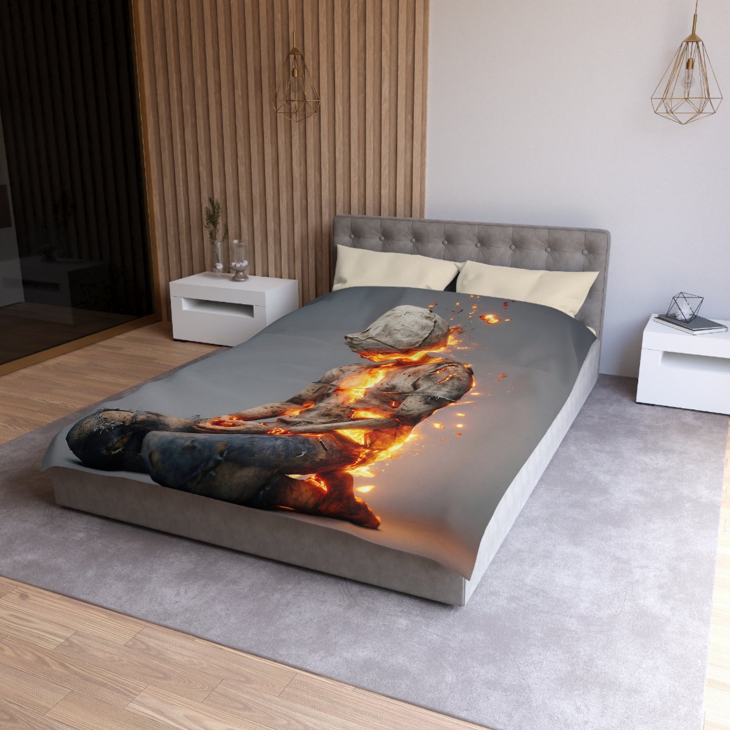 Fiery Awakening Microfiber Duvet Cover – Embers of Inner Transformation