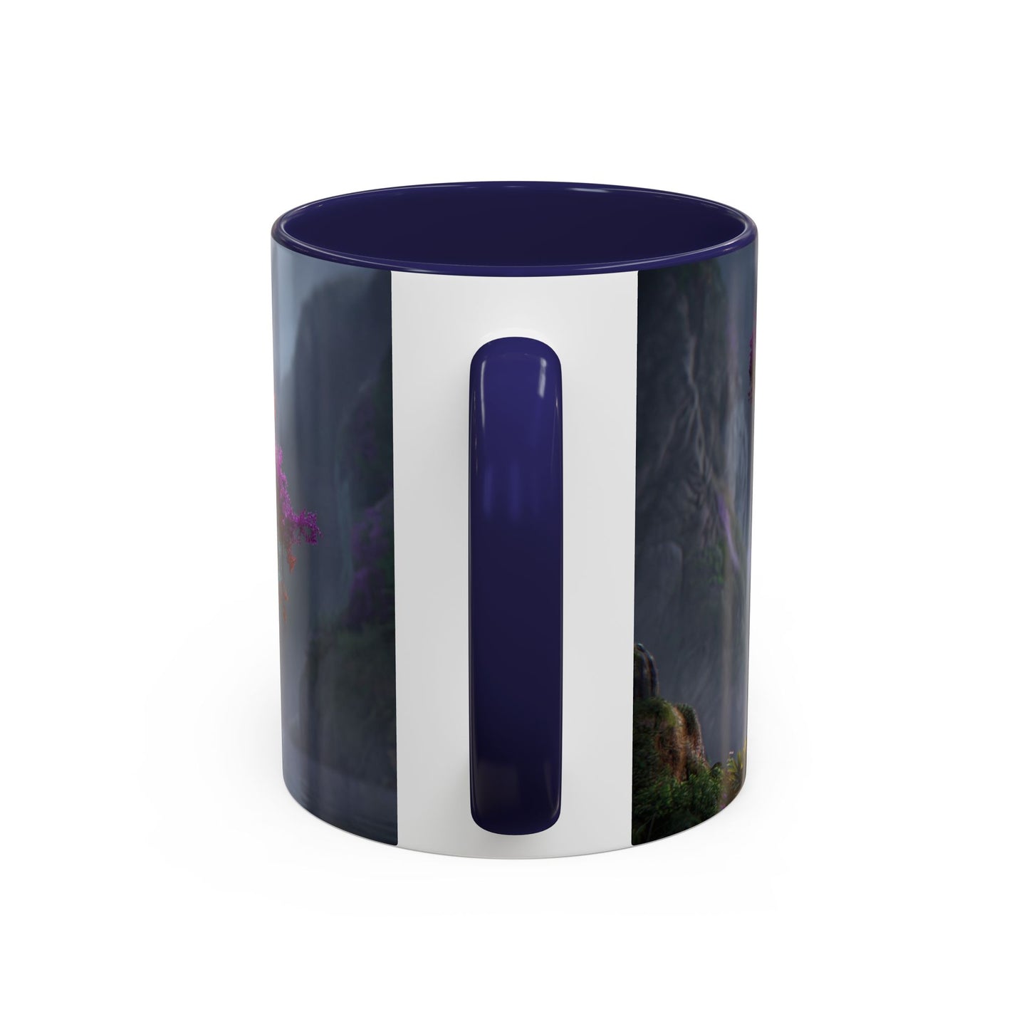 Prismatic River Tree Accent Coffee Mug (11, 15oz) – Neon Canopy Moonlight Reflections