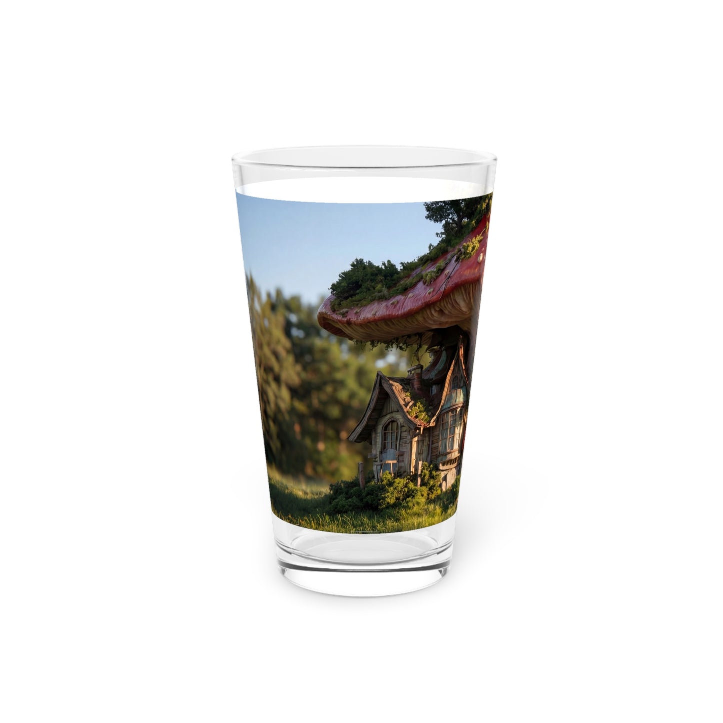 Mushroom Cottage Pint Glass, 16oz – Whimsical Forest Haven