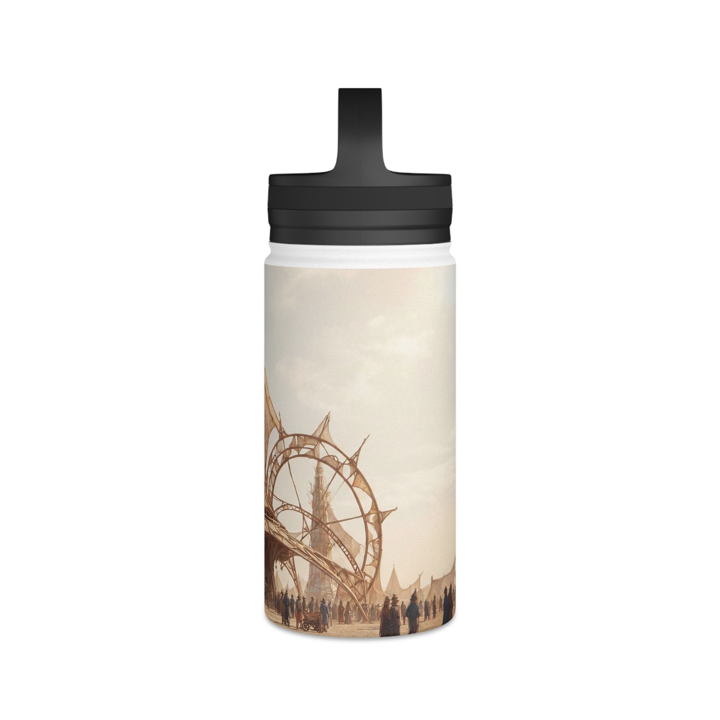 Desert Sky Temple Stainless Steel Water Bottle, Handle Lid – Golden Sails of the Dust Horizon
