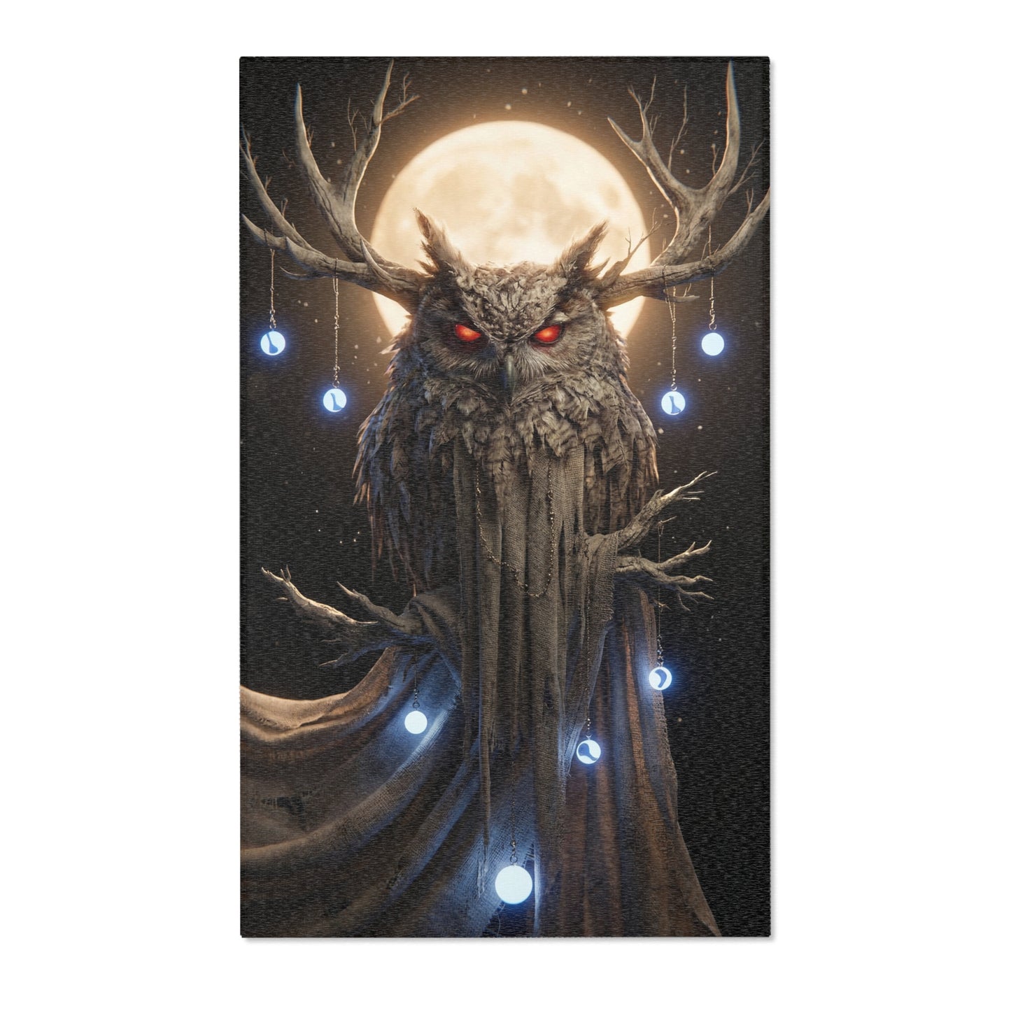 Moonlit Owl Sentinel Area Rug – Whispers of the Ancient Grove