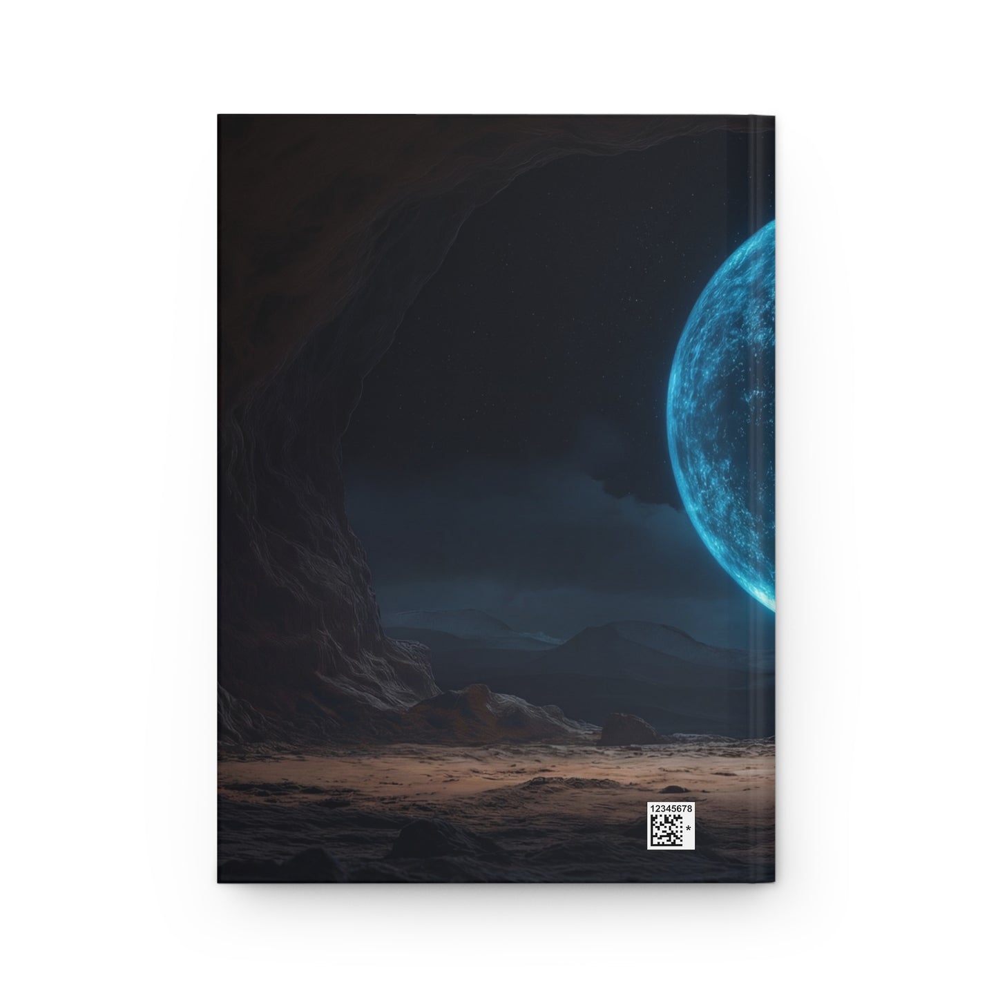 Zen Monk Under Celestial Moon Hardcover Journal Matte – Silent Contemplation in a Cosmic Cave