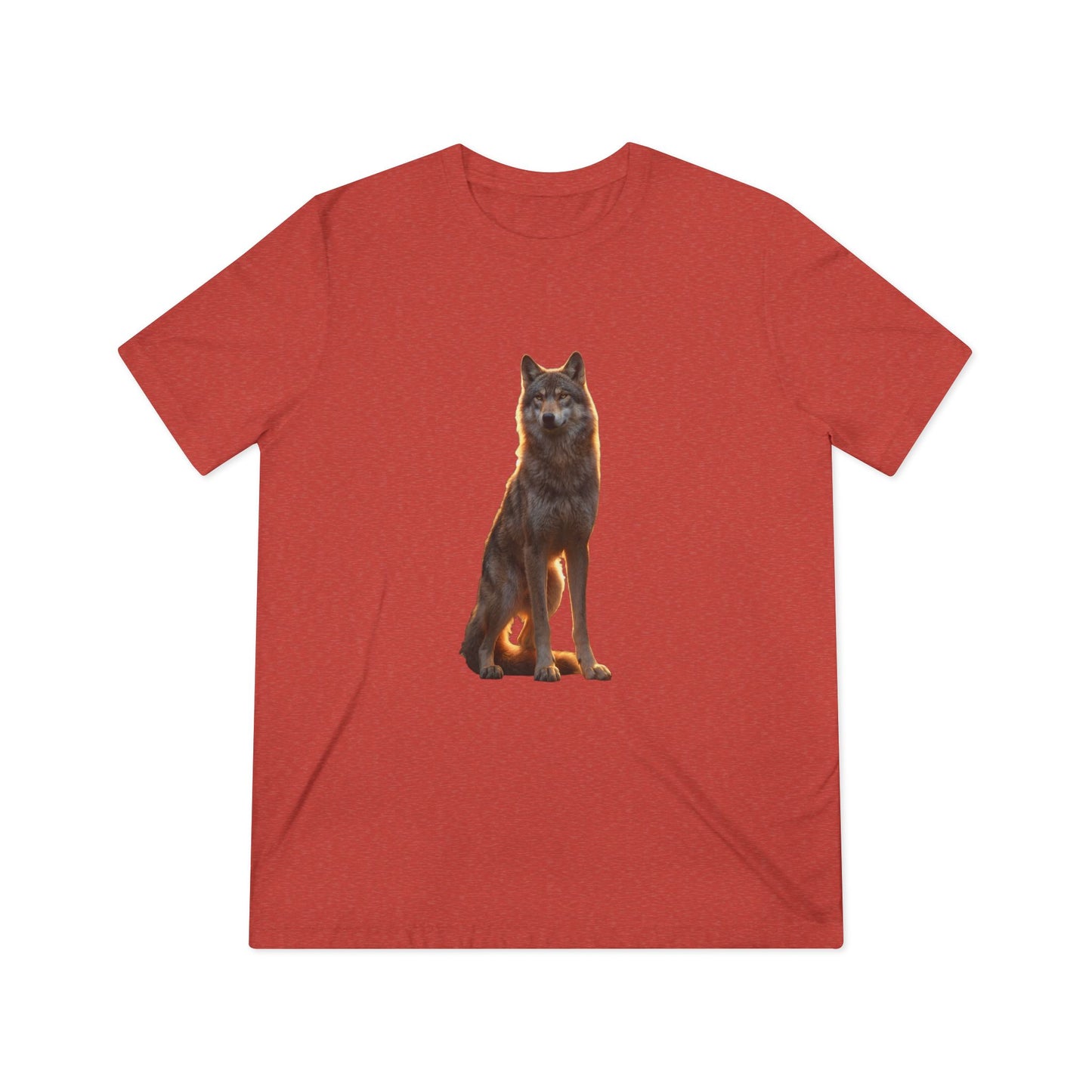 Golden Hour Wolf Unisex Triblend Tee – Sentinel in Warm Light