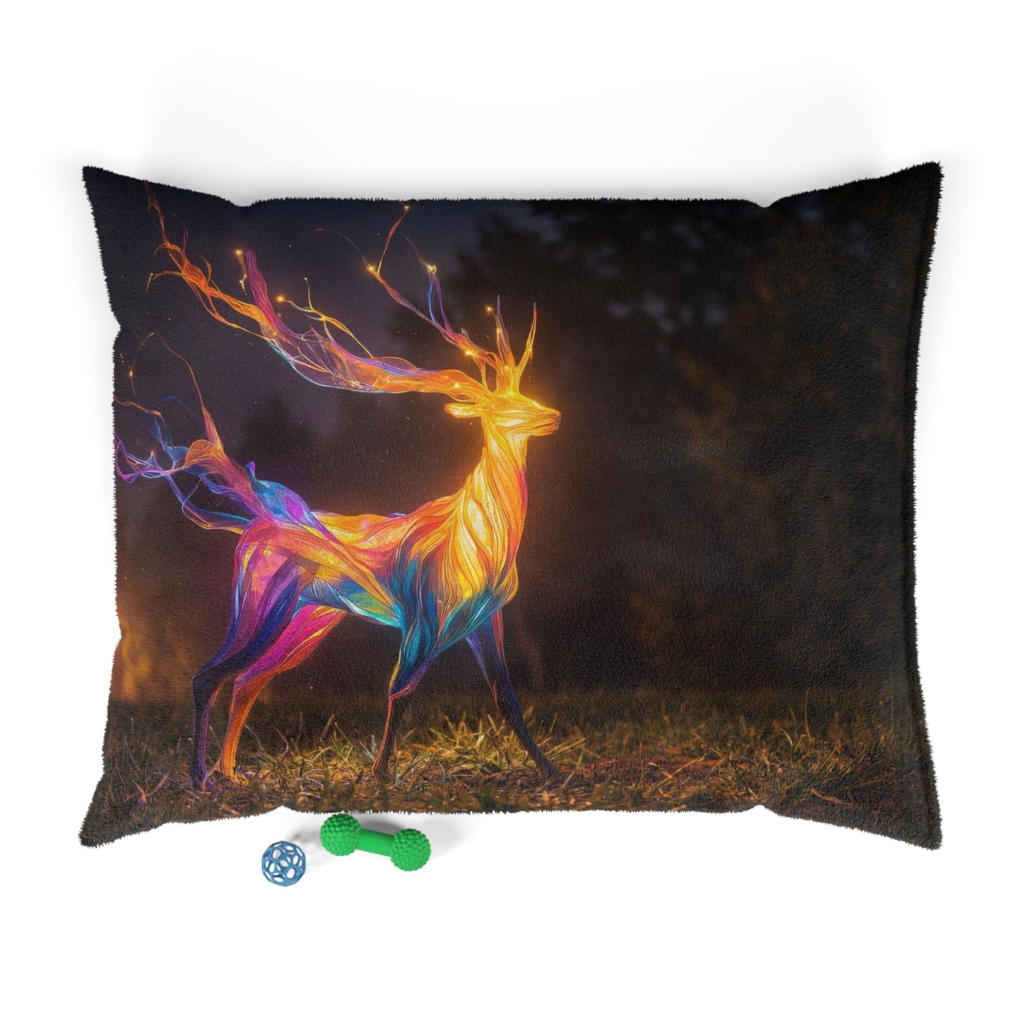 Prism Deer Pet Bed – Twilight Chromatic Dreamscape