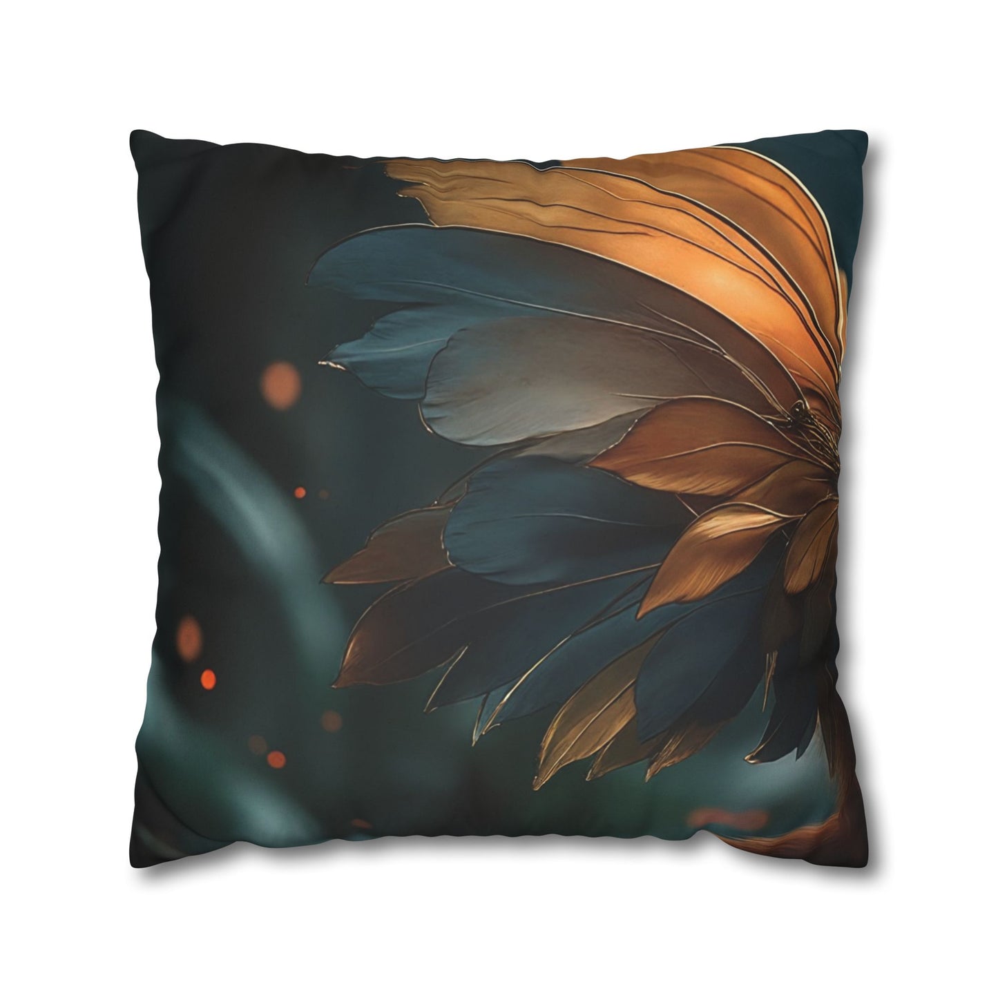 Winged Monkey Guardian Pillowcase – Amber Feathered Sentinel Resting on Moss