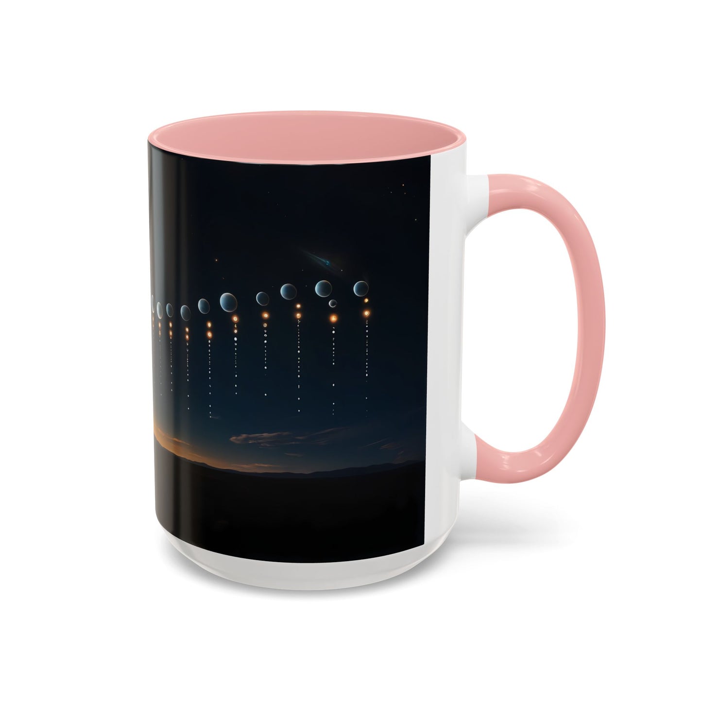 Celestial Pathway Accent Coffee Mug (11, 15oz) – Lone Walker Among Falling Moons