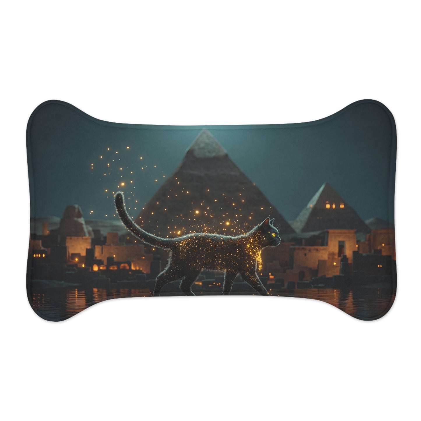 Pharaoh’s Guardian Pet Feeding Mats – Golden Sands and Pyramids