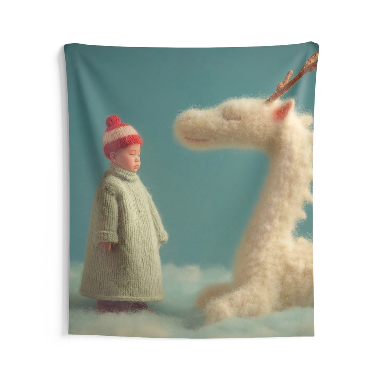 Woolen Dragon and Child Indoor Wall Tapestries – Soft Sky Sanctuary