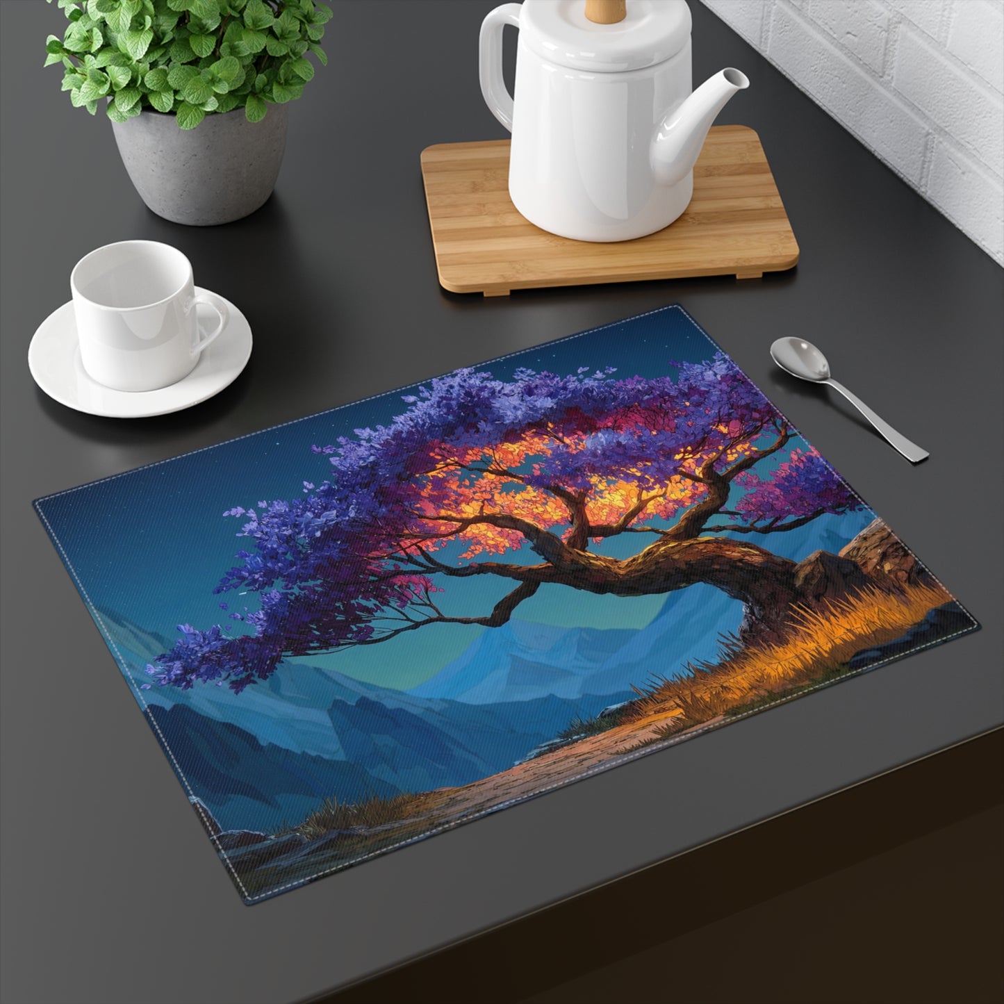 Celestial Tree Placemat – Twilight Bloom Dreamscape, 1pc