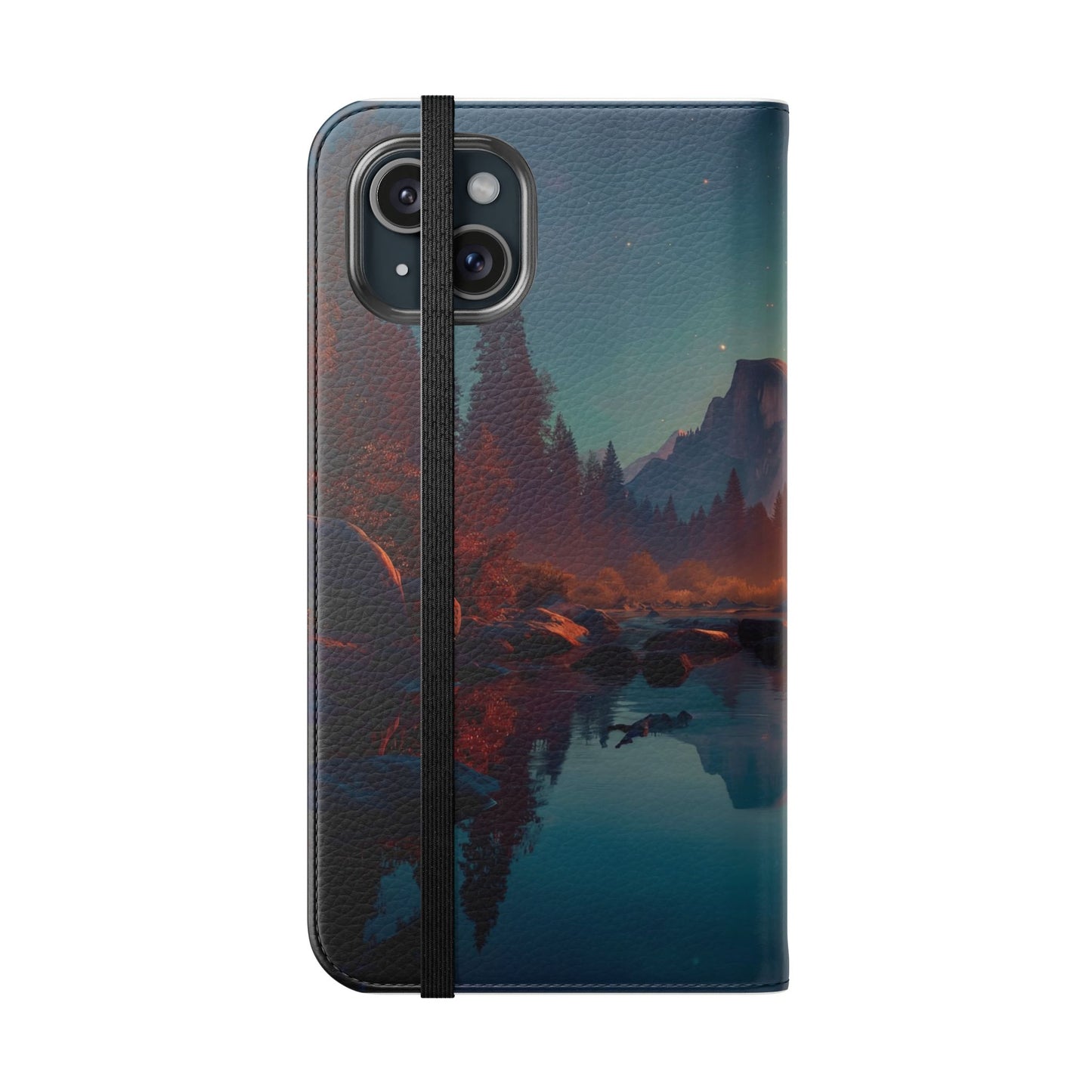 Starlit Valley Flip Cases – Twilight River and Half Dome Reflections