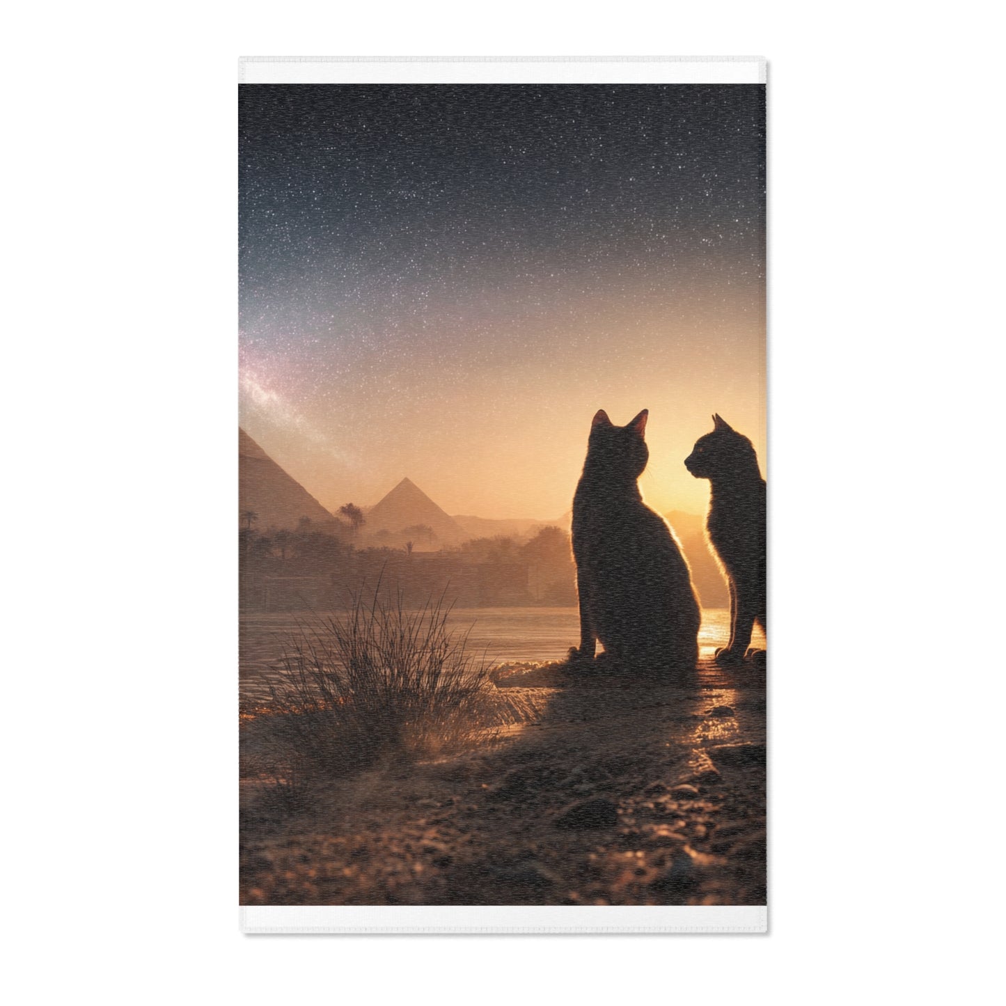 Starlit Pyramids Cat Rugs – Whispers of Ancient Sky