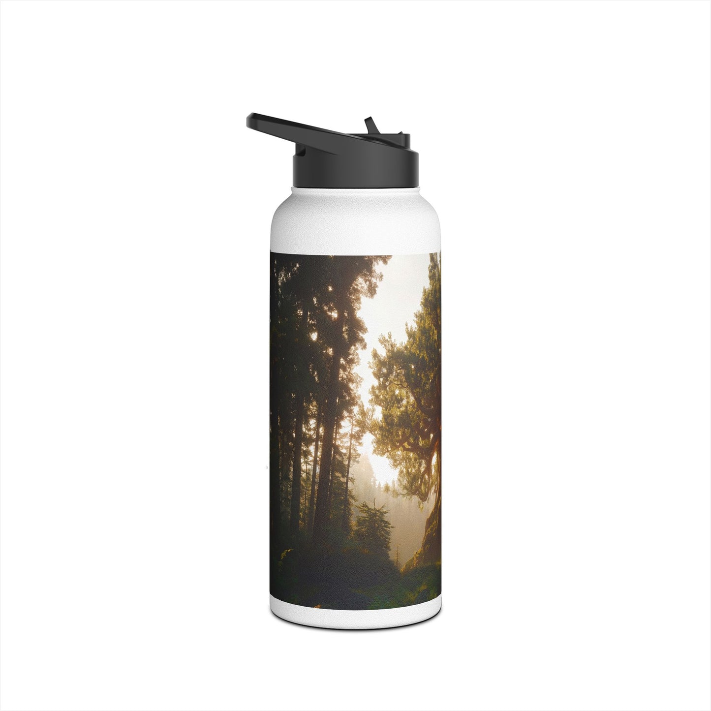 Ancient Treehouse Door Water Bottle – Sunlit Forest Portal