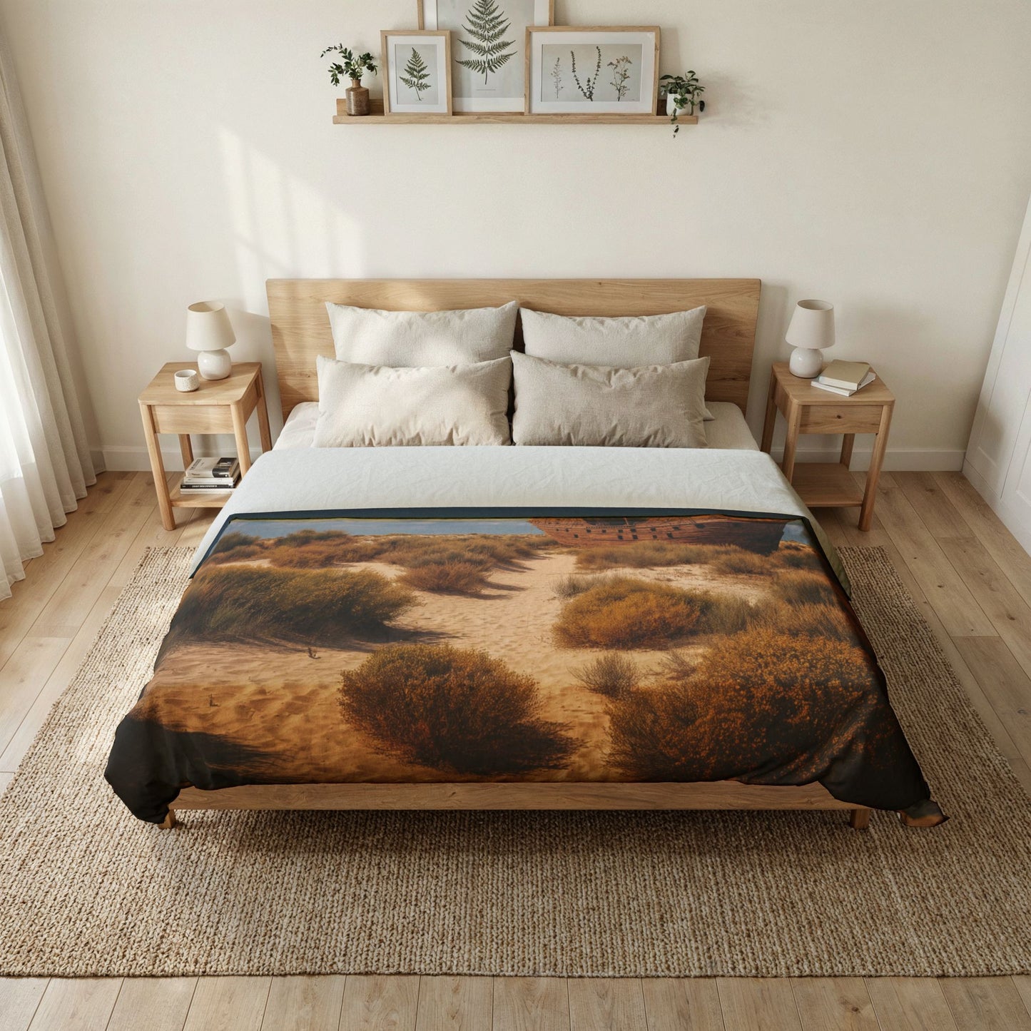 Desert Galleon Cotton Duvet Cover – Wrecked Sea-Beast Sandscape