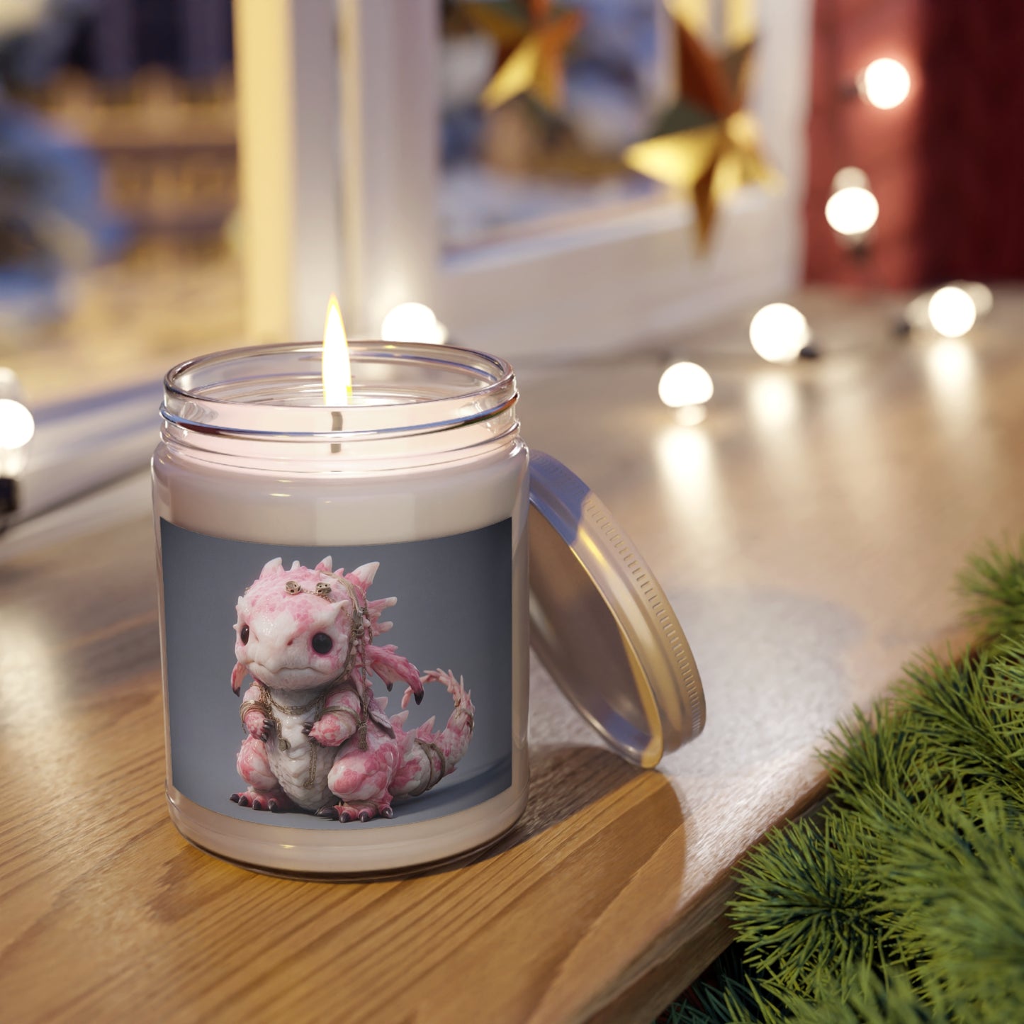 Pink Marbled Dragon Scented Soy Candles with White Lid, 9oz – Gentle Guardian of the Twilight