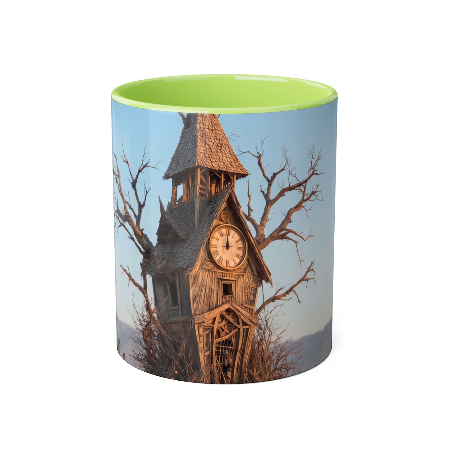 Treehouse Clock Accent Mugs, 11oz – Wanderer’s Hourglass Journey