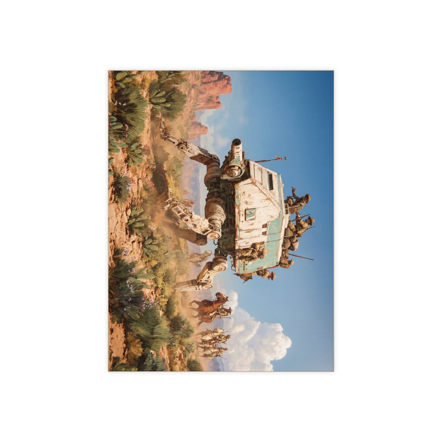 Desert Frontier Walker Tile – Rust-Weathered War Machine in Canyon Dust