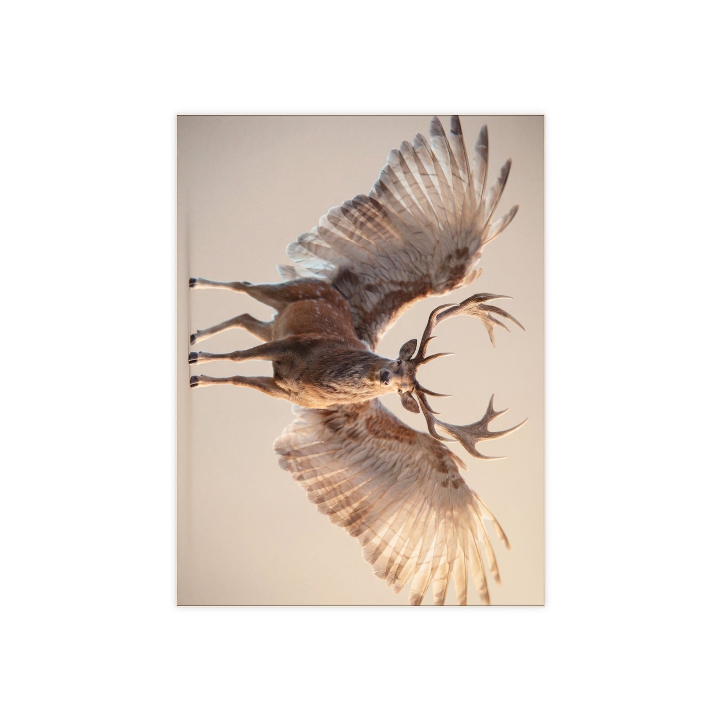 Winged Stag Ceramic Photo Tile – Guardian of the Golden Hour