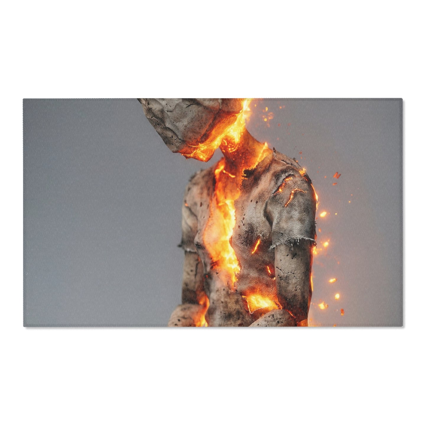 Fiery Awakening Area Rug – Crumpled Paper Soul in Blaze