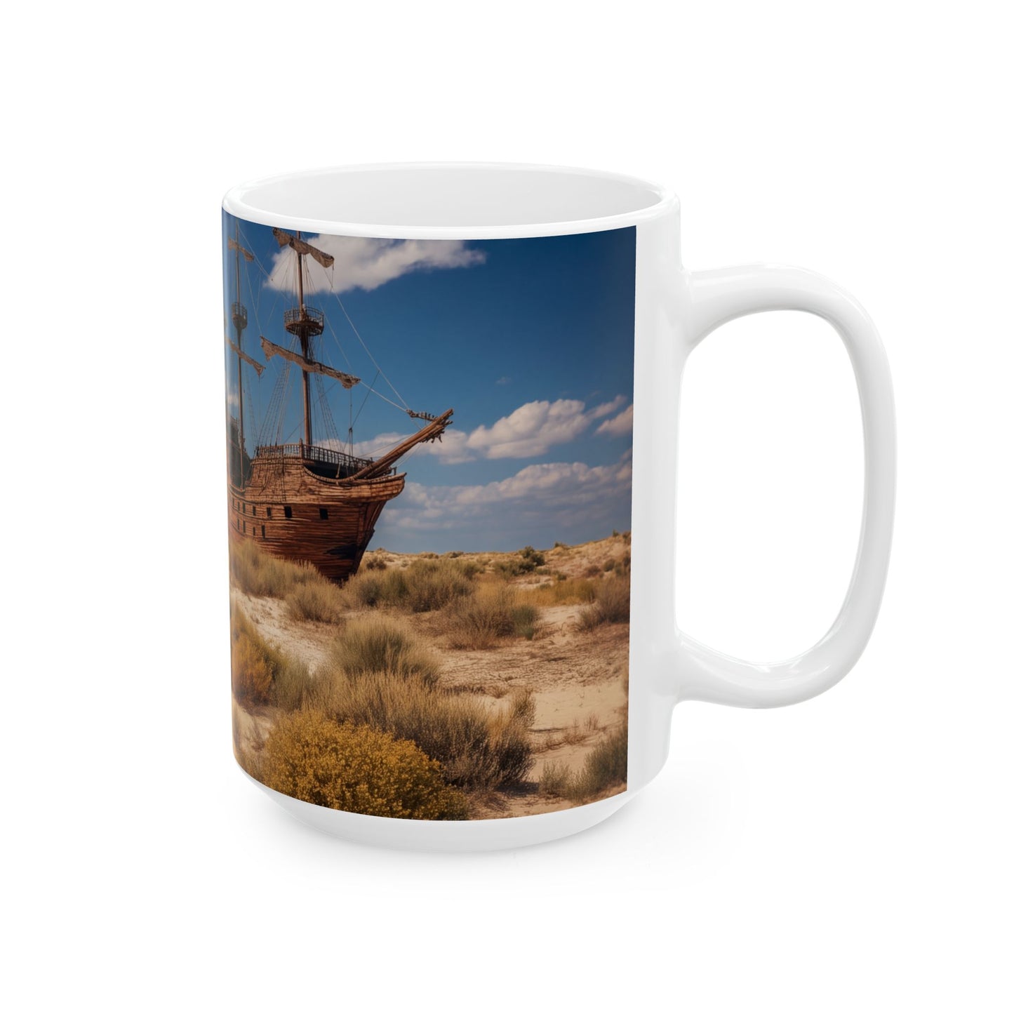 Abandoned Galleon Ceramic Mug – Deserted Shipwreck Dreamscape