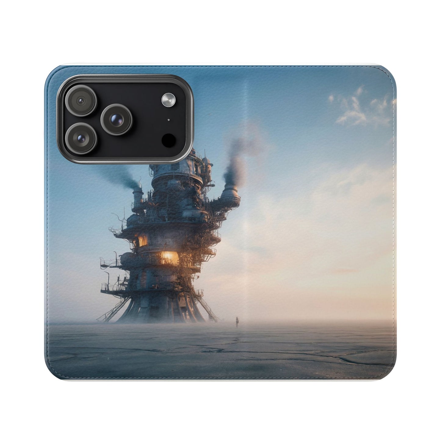 Steam-Stack Tower Flip Cases – Industrial Dawn Sentinel