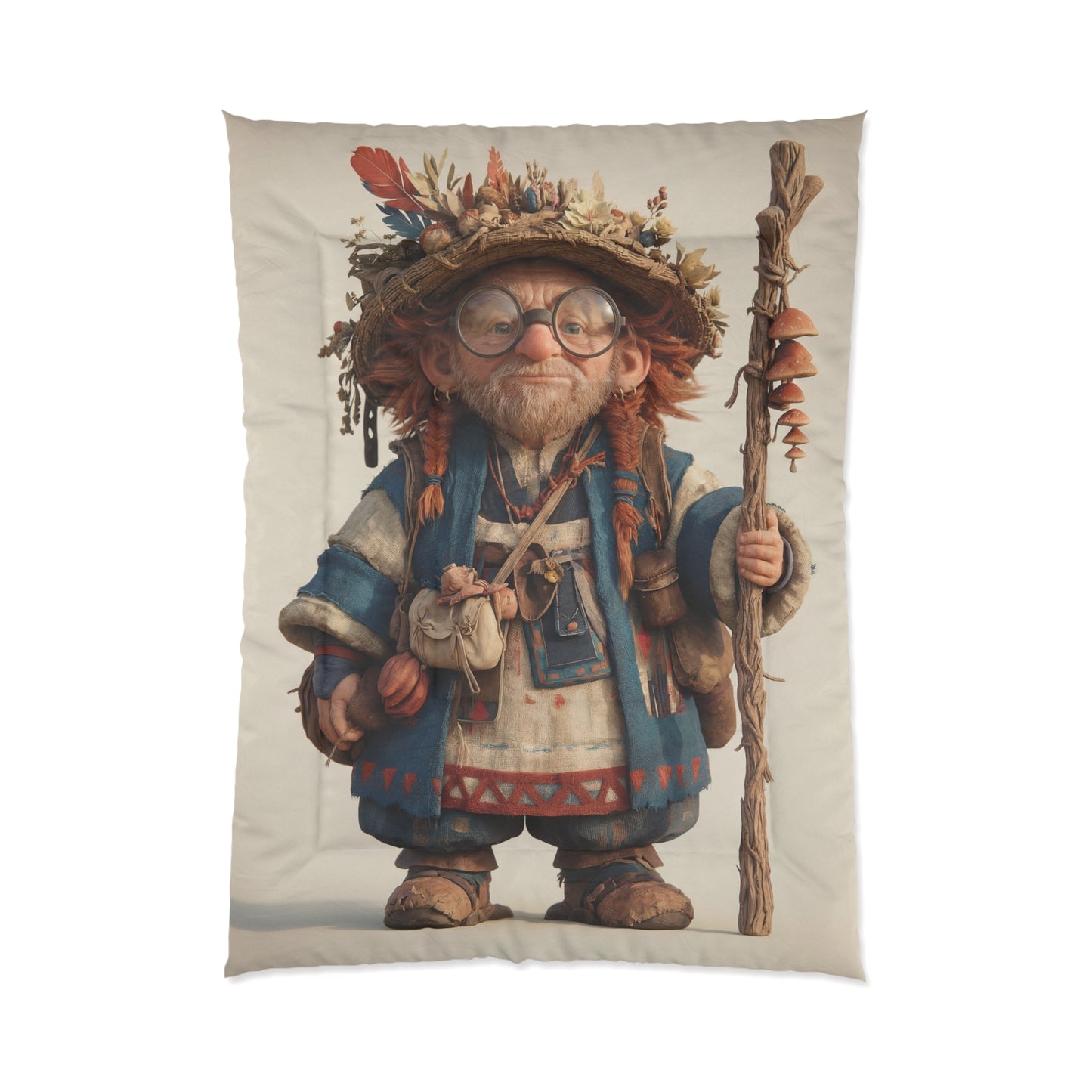 Forest Wise Man Comforter – Woven Moss & Mushroom Trailblazer