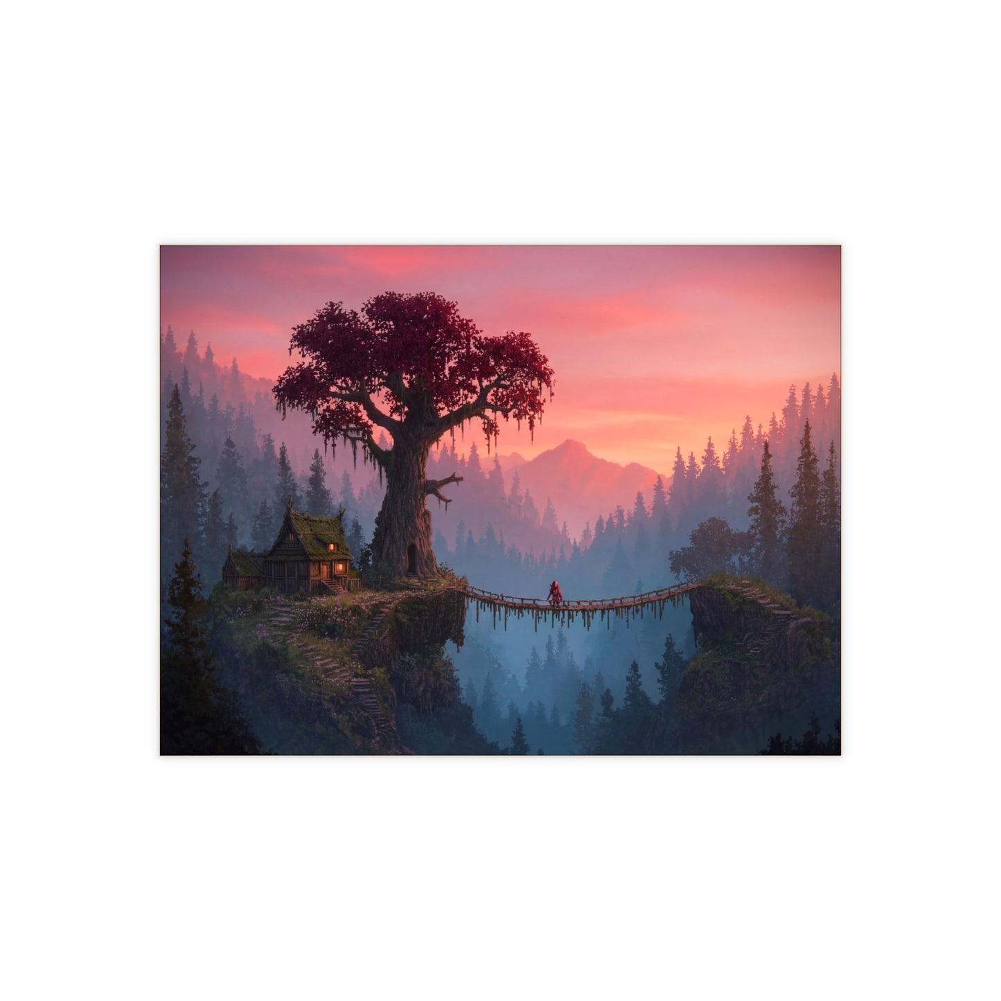 Redwood Sentinel Ceramic Photo Tile – Twilight Bridge to a Dreaming Grove
