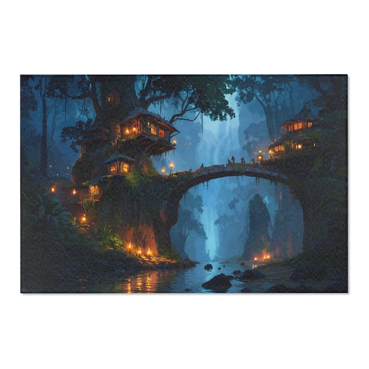 Whispering Falls Treehouse Rug – Moonlit Canopy Haven