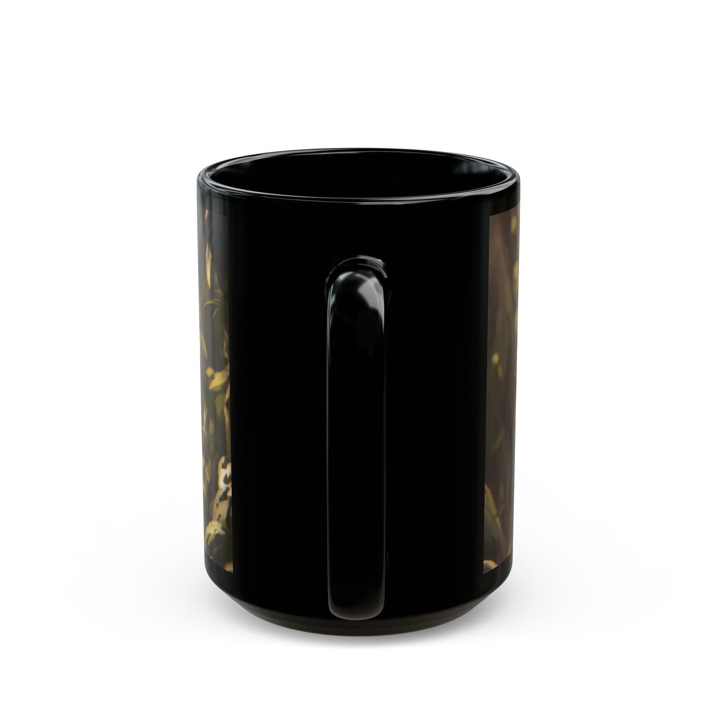 Elven Sentinel with Dragon Companion Black Mug – Sunlit Grove Rest