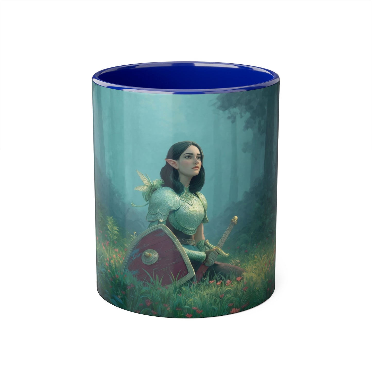 Forest Sentinel Accent Mugs, 11oz – Elven Guardian at Rest