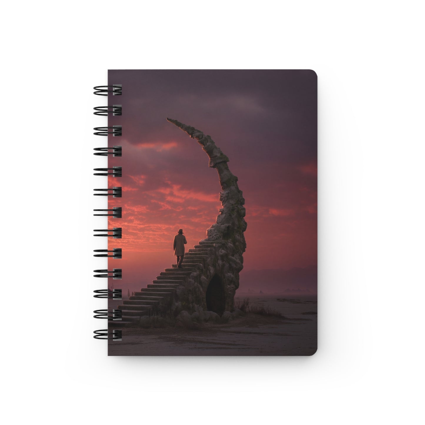 Solstice Sentinel Spiral Bound Journal – Crimson Sky Ascension