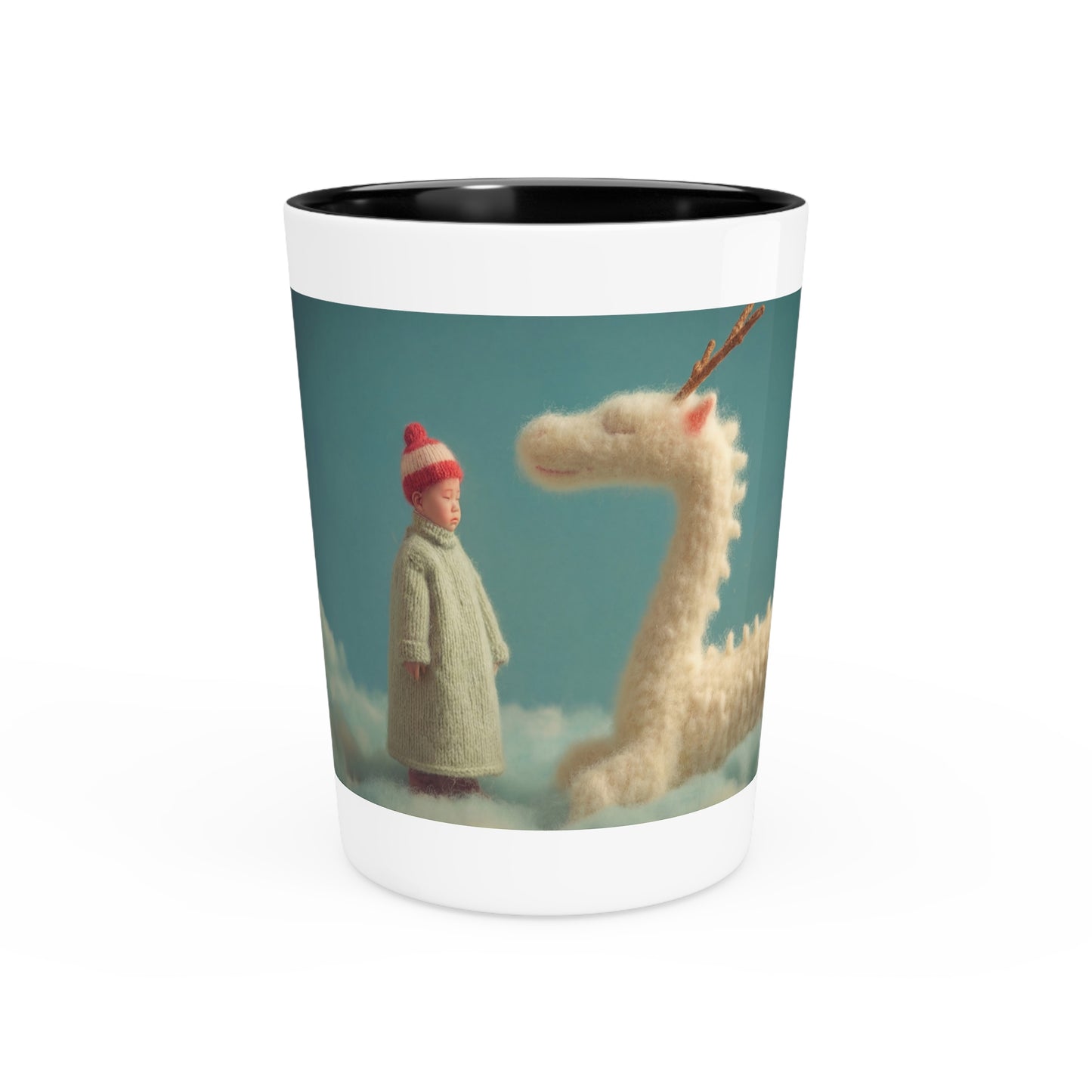 Woolen Dragon Companion Shot Glass – Soft Cloudscape Whispers