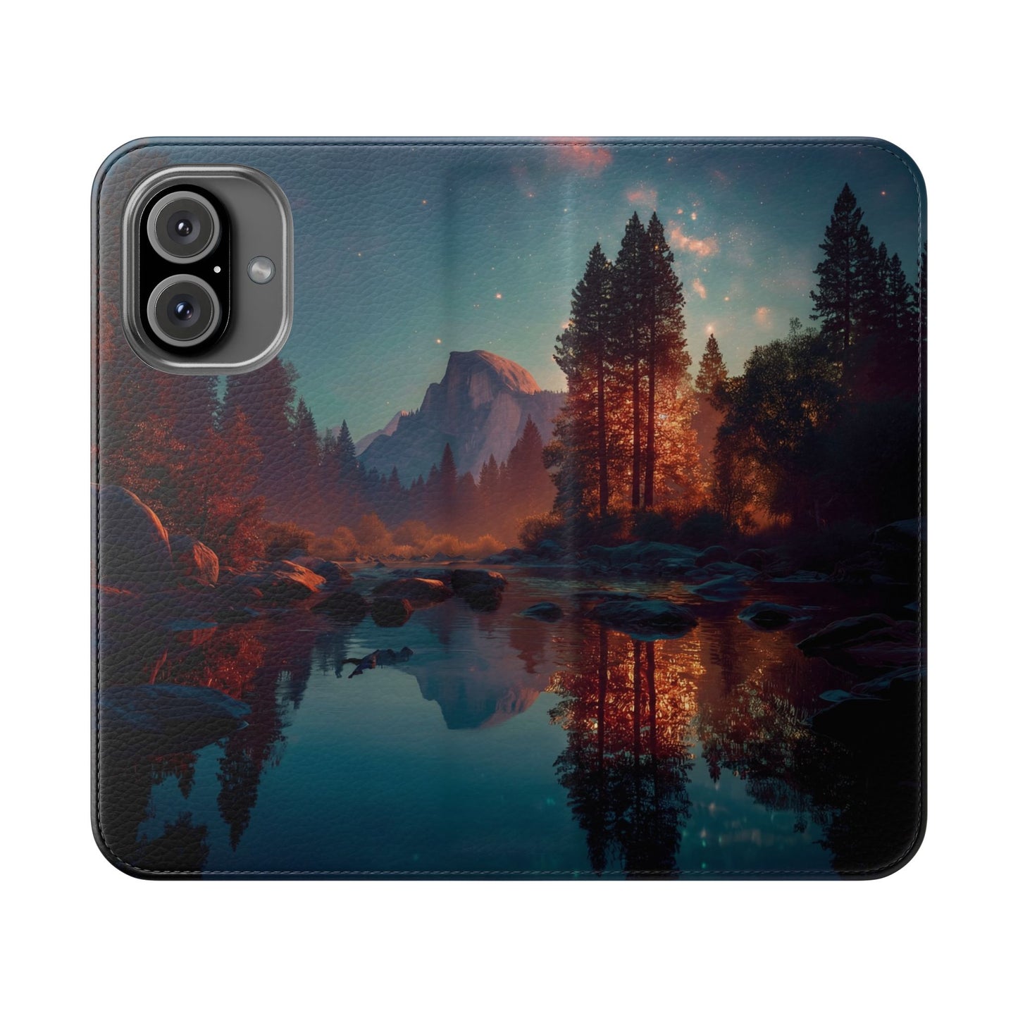 Starlit Valley Flip Cases – Twilight River and Half Dome Reflections