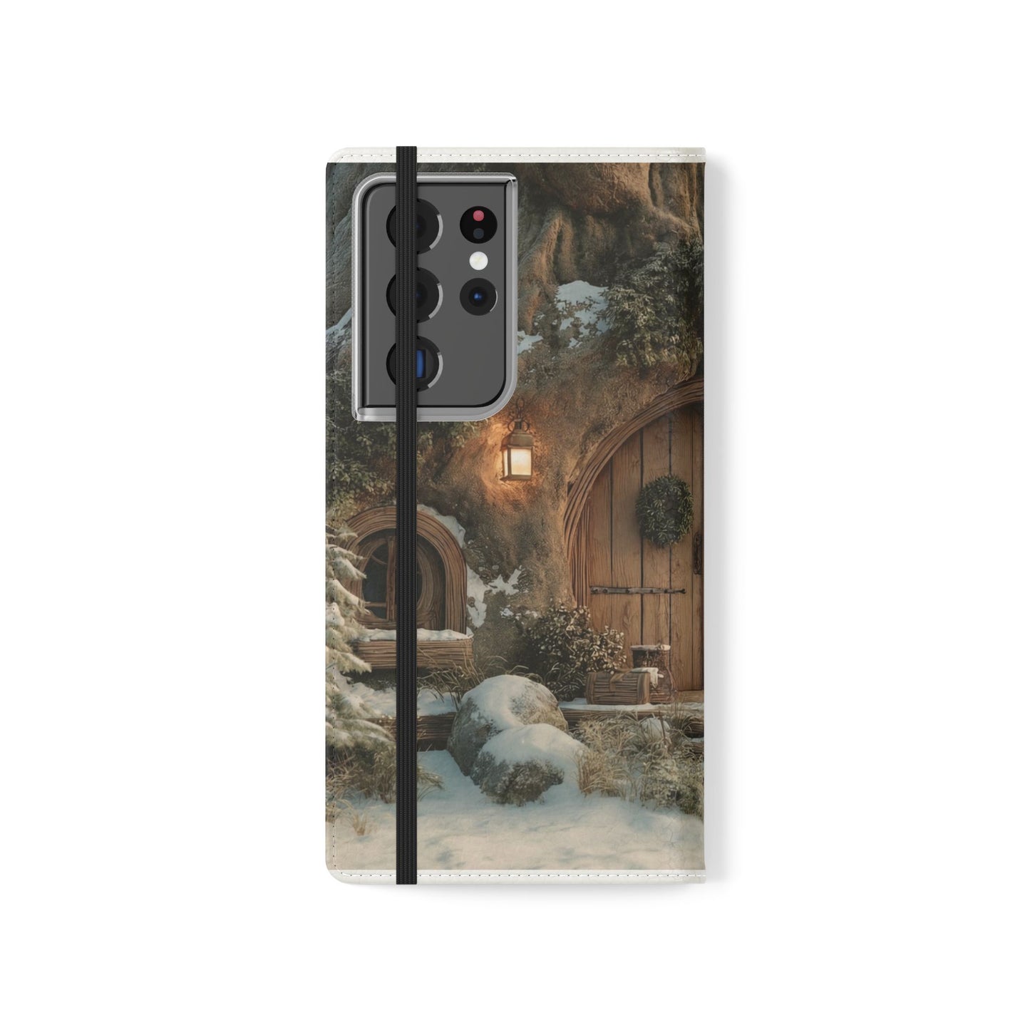 Hobbit Hole Flip Cases – Cozy Winter Doorway Scene
