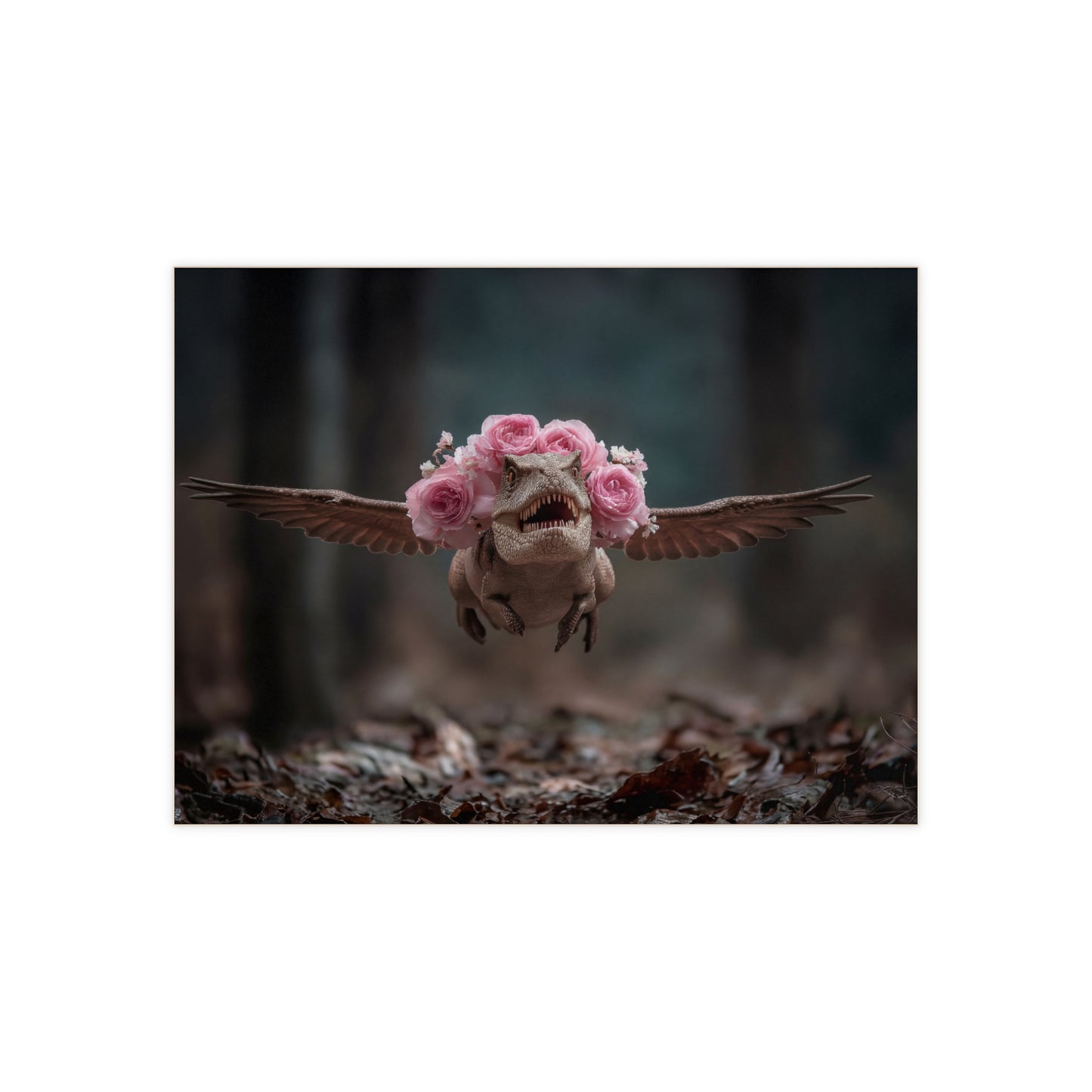 Winged Tyrant with Rose Crown Ceramic Photo Tile – Forest Flight Fantasy