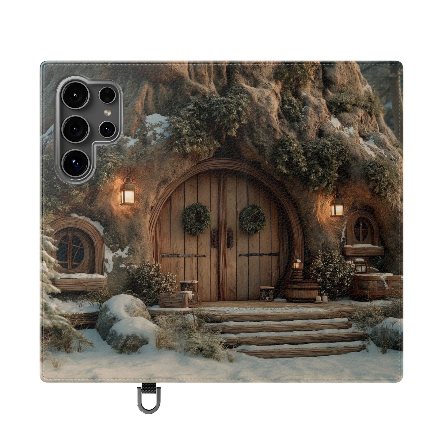 Hobbit Hole Flip Cases – Cozy Winter Doorway Scene