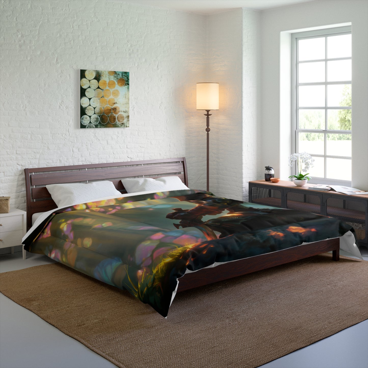 Elf Knight Comforter – Sunlit Grove Fantasy Bedding