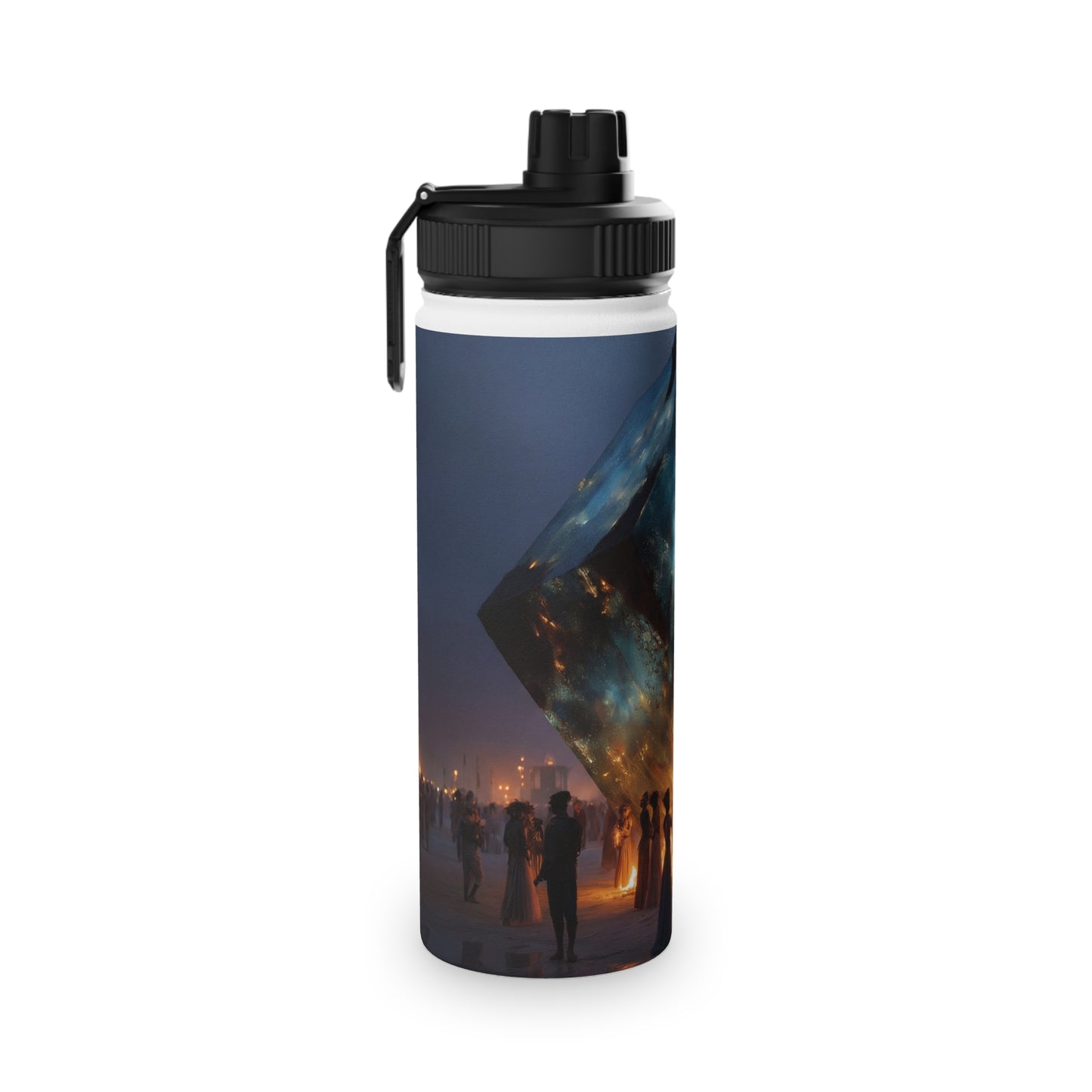 Celestial Cube Water Bottle – Portal to a Starlit Ceremony
