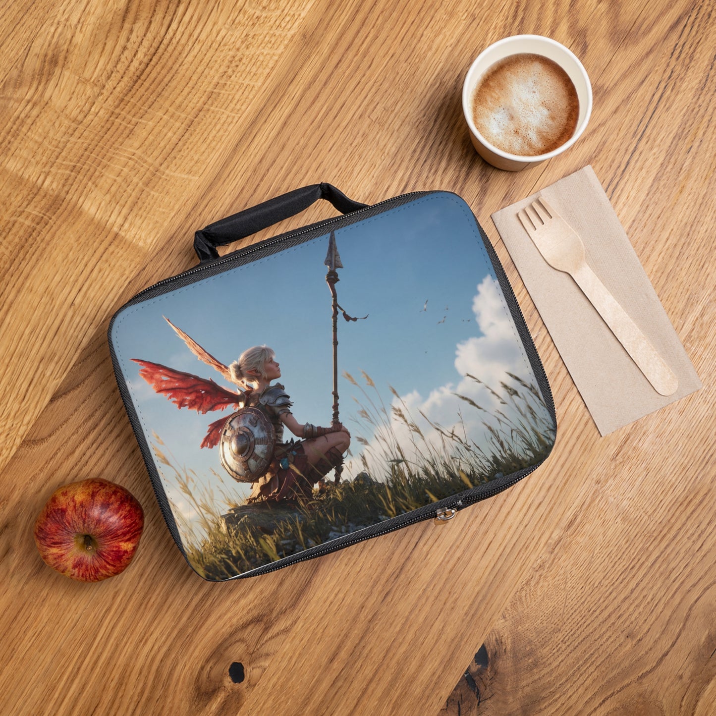 Winged Warrior Lunch Bag – Sunset Sentinel on the Wind-Swept Ridge
