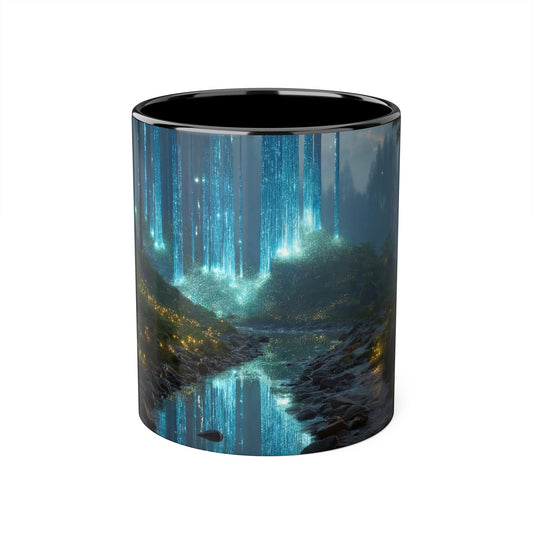 Blue Beam Forest Accent Mugs, 11oz – Luminescent Grove Streamside