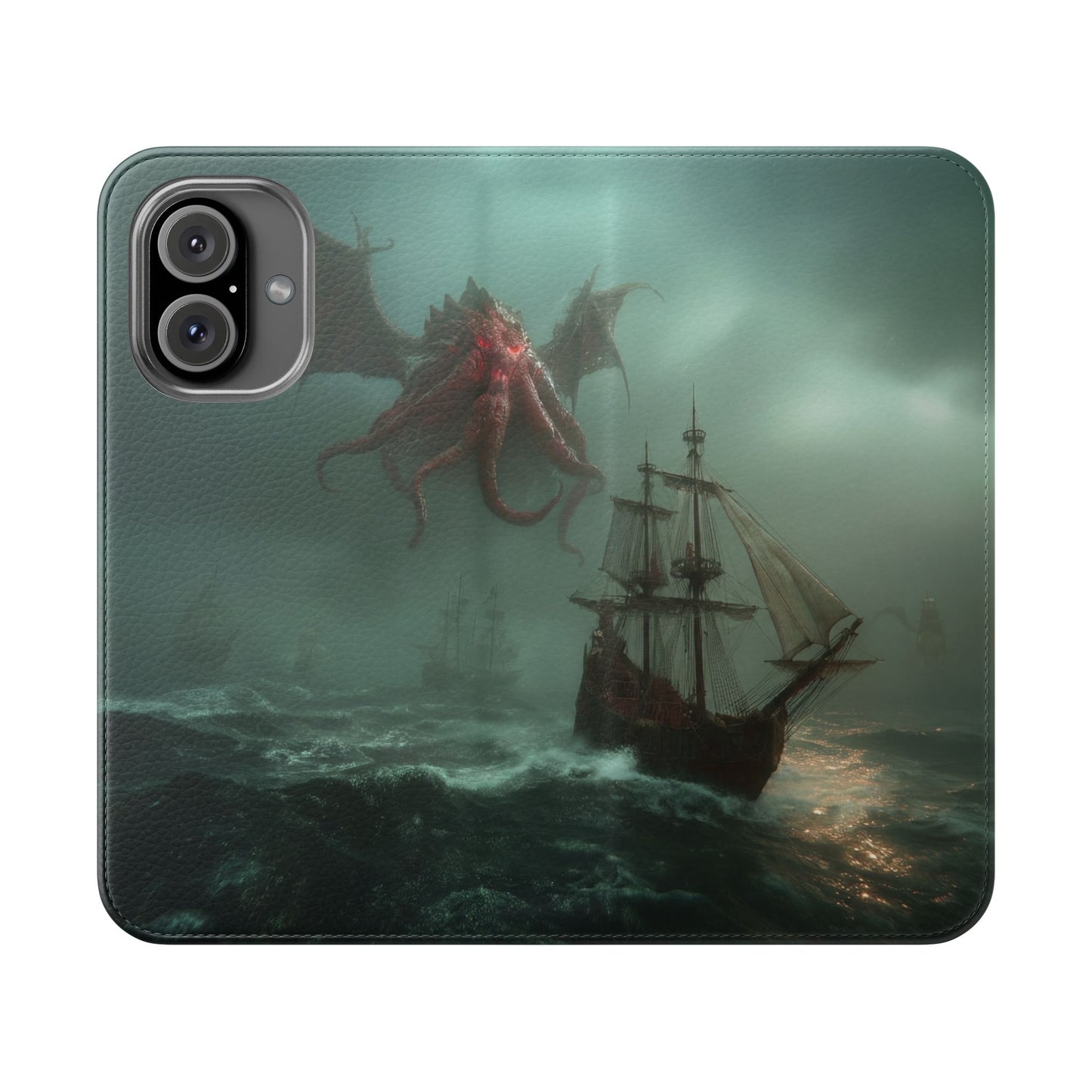 Leviathan Dragon Flip Cases – Crimson Sentinel at Sea